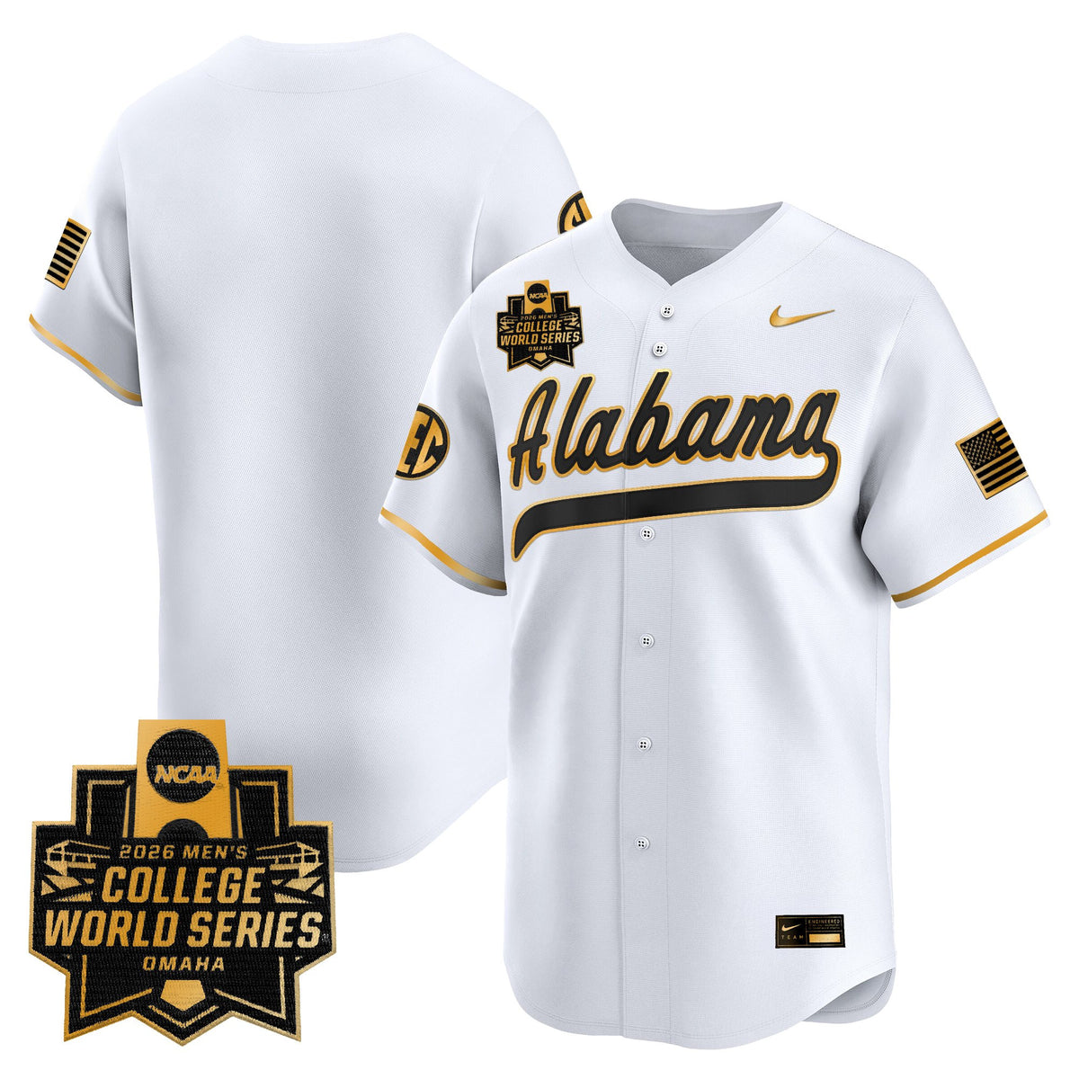 Men's Alabama Crimson Tide 2026 World Series Vapor Premier Limited Jersey V2 - All Stitched