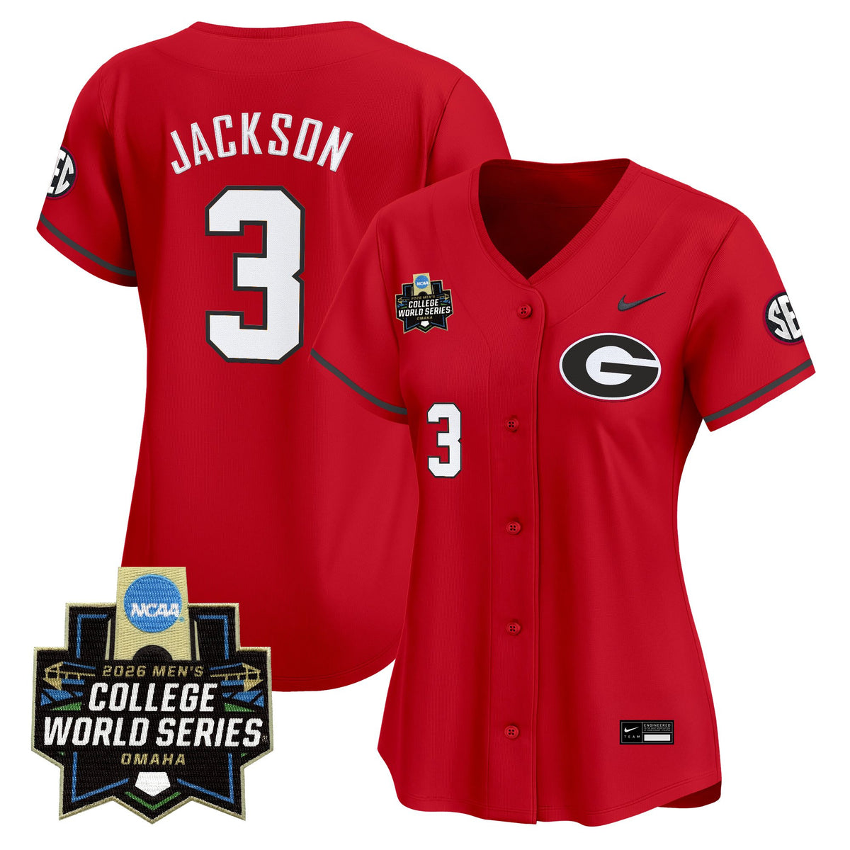 Women's Georgia Bulldogs Baseball 2026 World Series Vapor Premier Limited Jersey - All Stitched