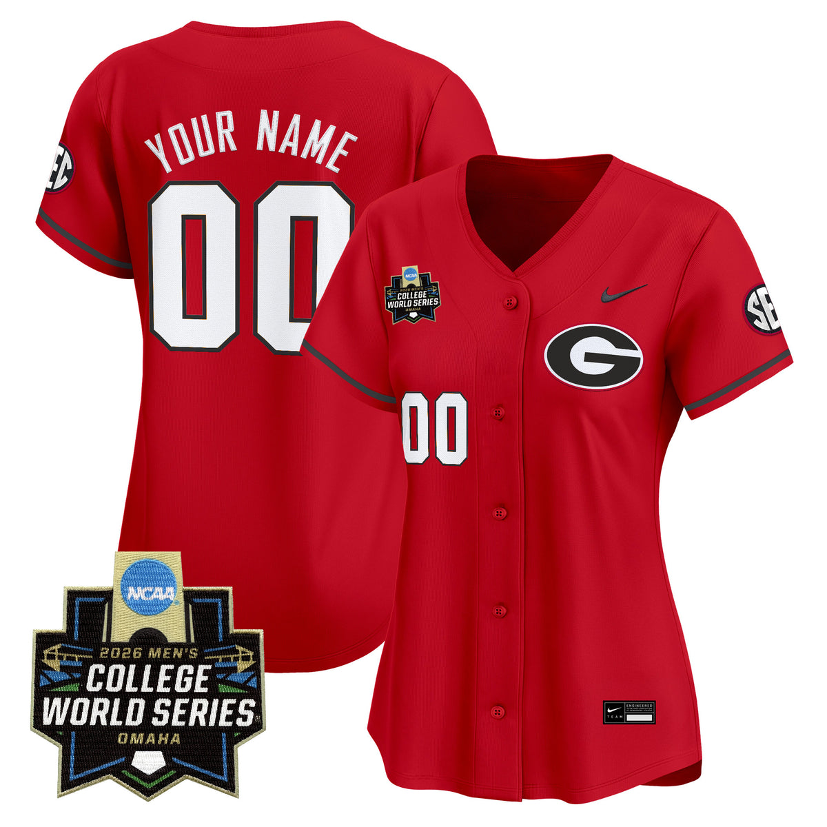 Georgia Bulldogs Baseball 2026 World Series Vapor Premier Limited Custom Jersey - All Stitched