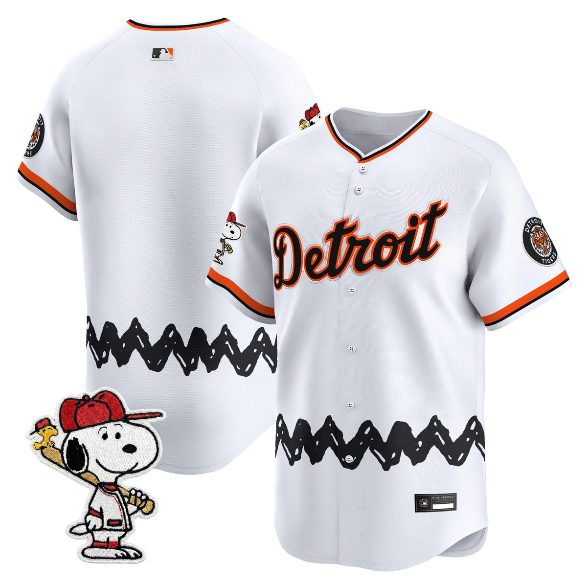 Men's Detroit Tigers x Peanuts Vapor Premier Limited Jersey - Stitched