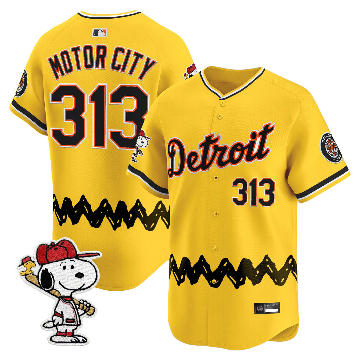 Men's Detroit Tigers x Peanuts Vapor Premier Limited Jersey - Stitched
