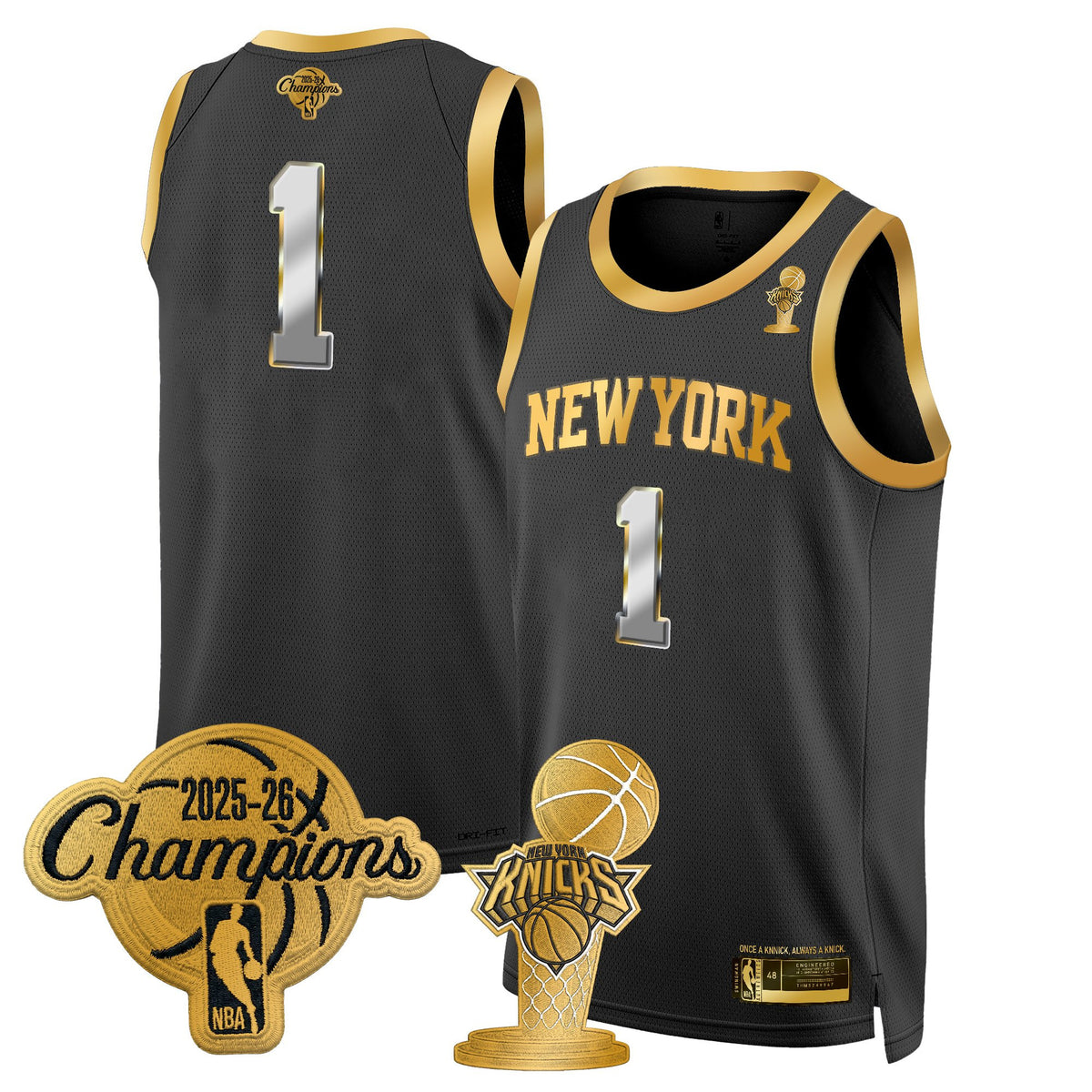 Men's New York Knicks 2026 Champions Patch Swingman Jersey - All Stitched