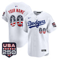 Los Angeles Dodgers USA 250 Fourth of July Vapor Premier Limited Custom Jersey - All Stitched