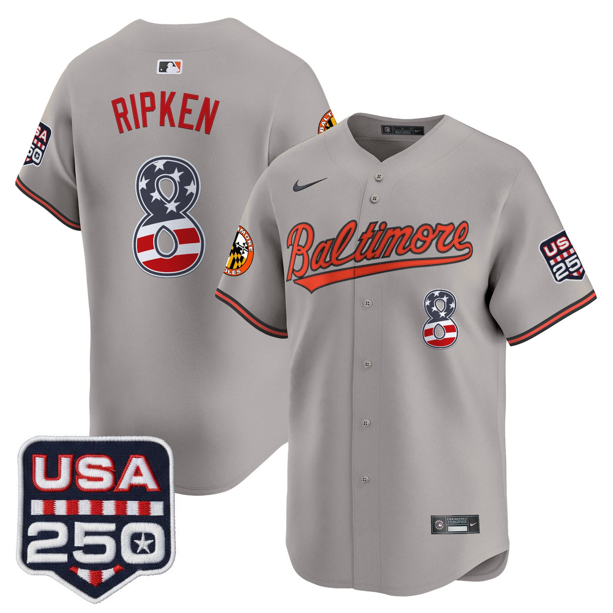 Men's Baltimore Orioles USA 250 Fourth of July Vapor Premier Limited Jersey - All Stitched