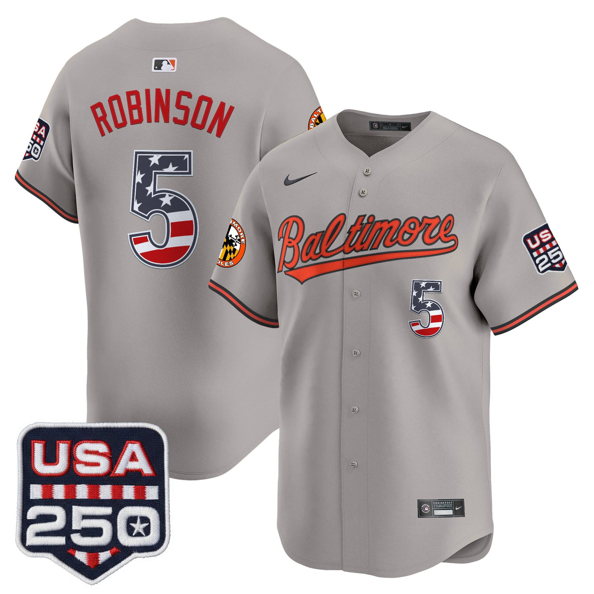 Men's Baltimore Orioles USA 250 Fourth of July Vapor Premier Limited Jersey - All Stitched