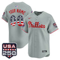 Philadelphia Phillies USA 250 Fourth of July Vapor Premier Limited Custom Jersey - All Stitched