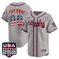Atlanta Braves USA 250 Fourth of July Vapor Premier Limited Custom Jersey - All Stitched