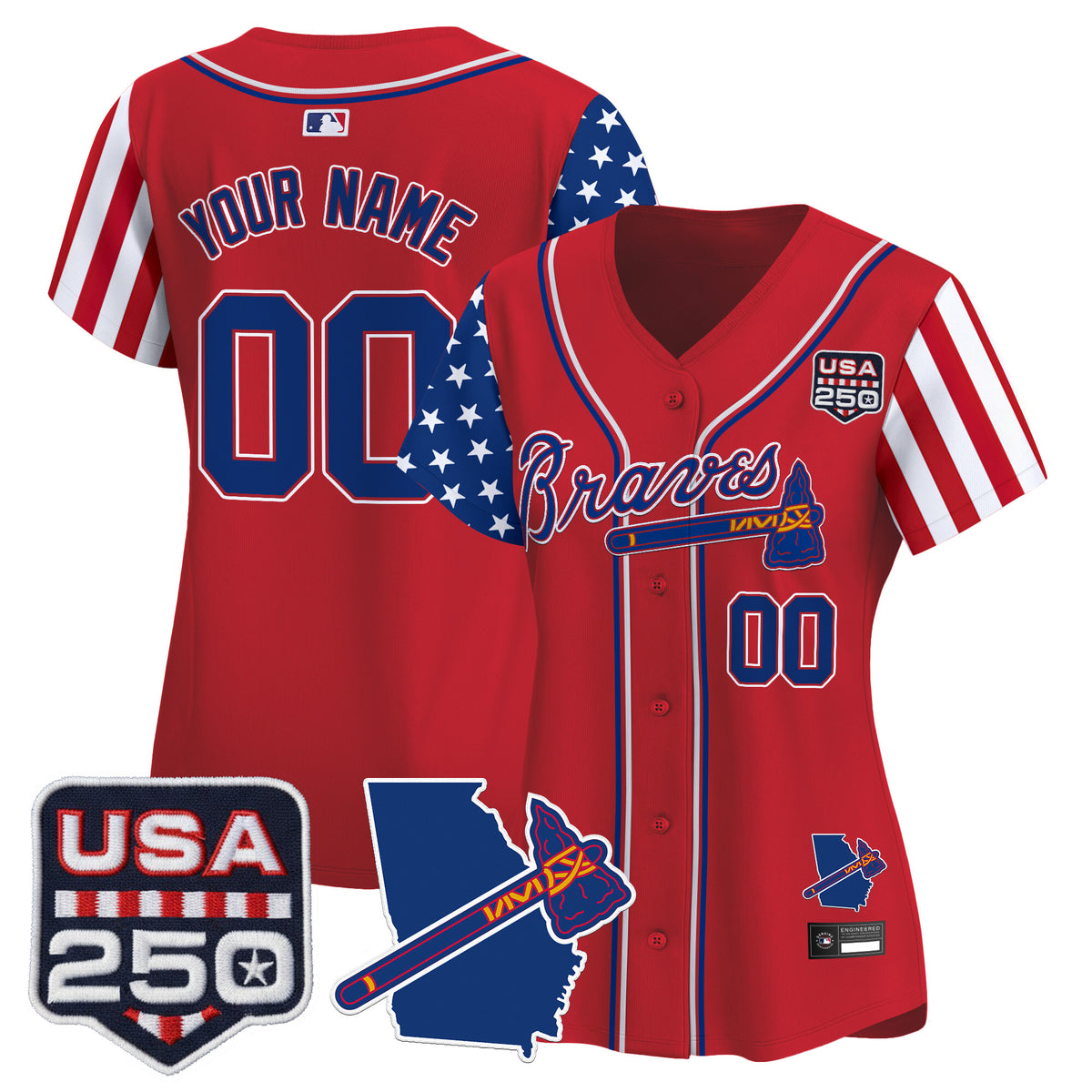 Atlanta Braves "America 250 Edition" Vapor Premier Limited Custom Jersey - All Stitched