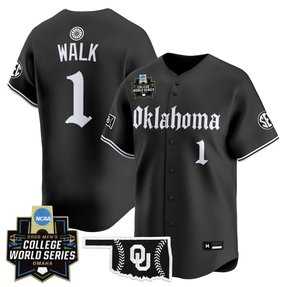 Men's Oklahoma Sooners 2026 World Series Vapor Premier Limited Jersey - Gothic Edition - All Stitched