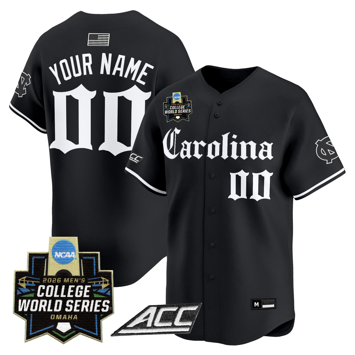 North Carolina Tar Heels 2026 World Series Vapor Premier Limited Custom Jersey - Gothic Edition - All Stitched