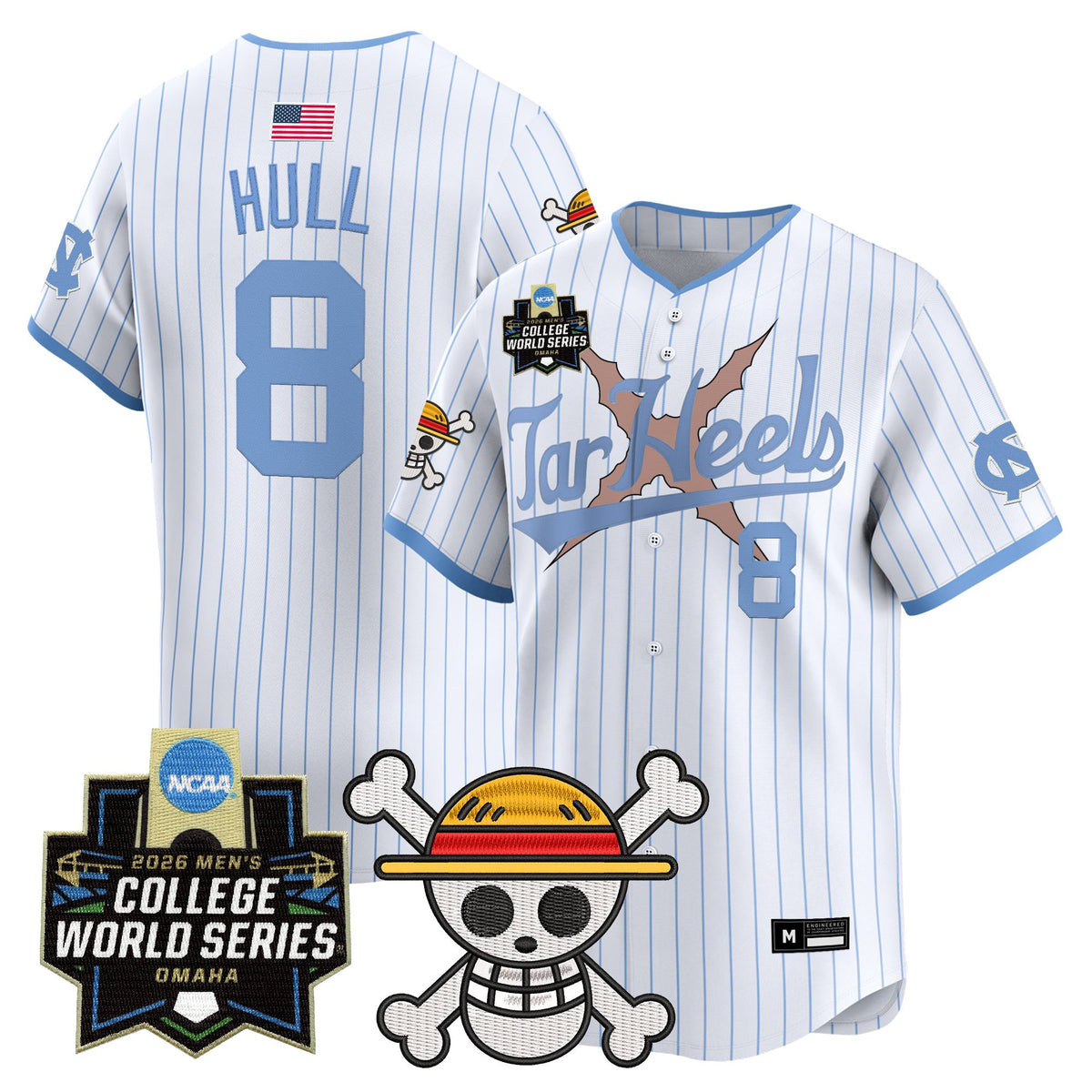 Men's North Carolina Tar Heels 2026 World Series x One Piece Vapor Premier Limited Jersey - All Stitched