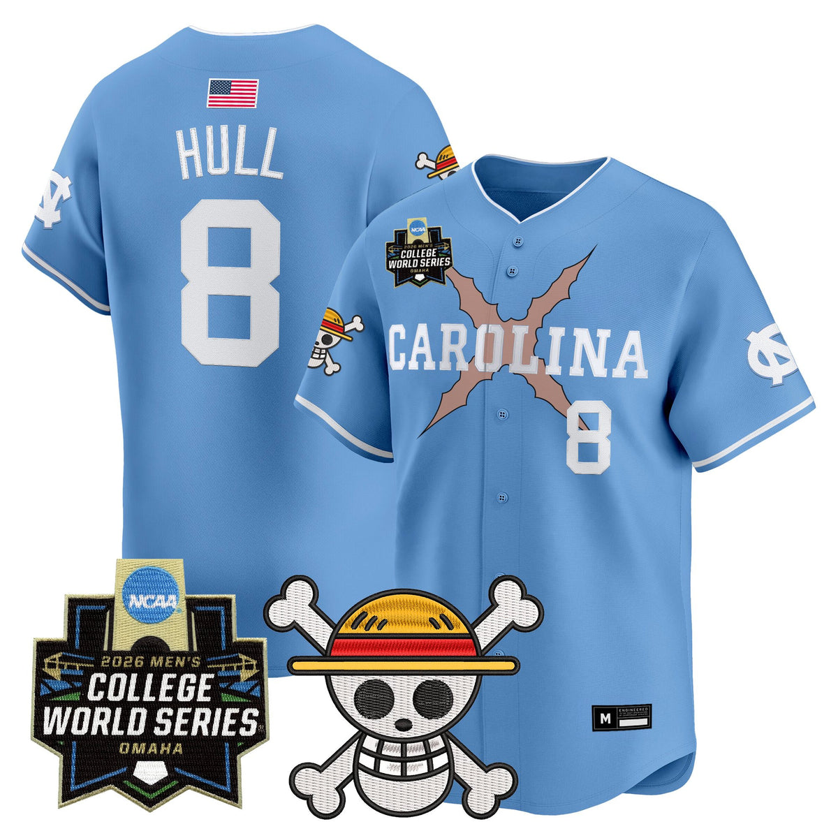 Men's North Carolina Tar Heels 2026 World Series x One Piece Vapor Premier Limited Jersey - All Stitched