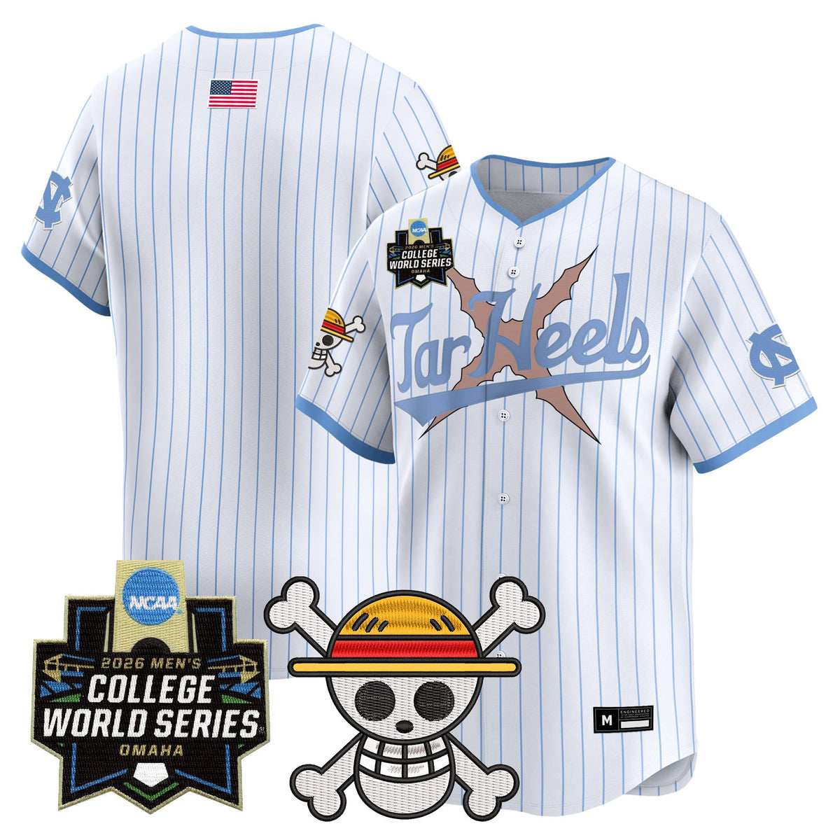 Men's North Carolina Tar Heels 2026 World Series x One Piece Vapor Premier Limited Jersey - All Stitched