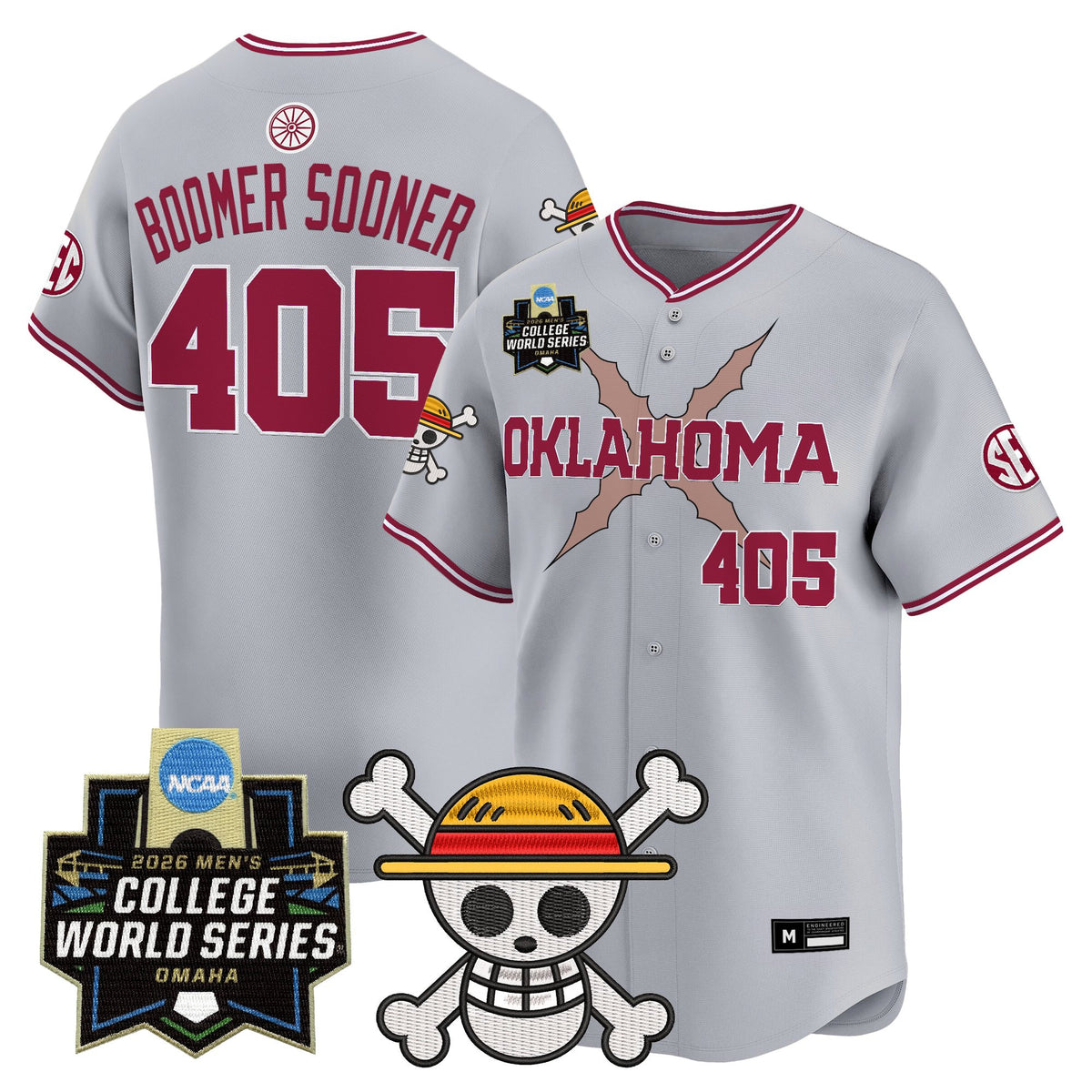 Men's Oklahoma Sooners 2026 World Series x One Piece Vapor Premier Limited Jersey - All Stitched
