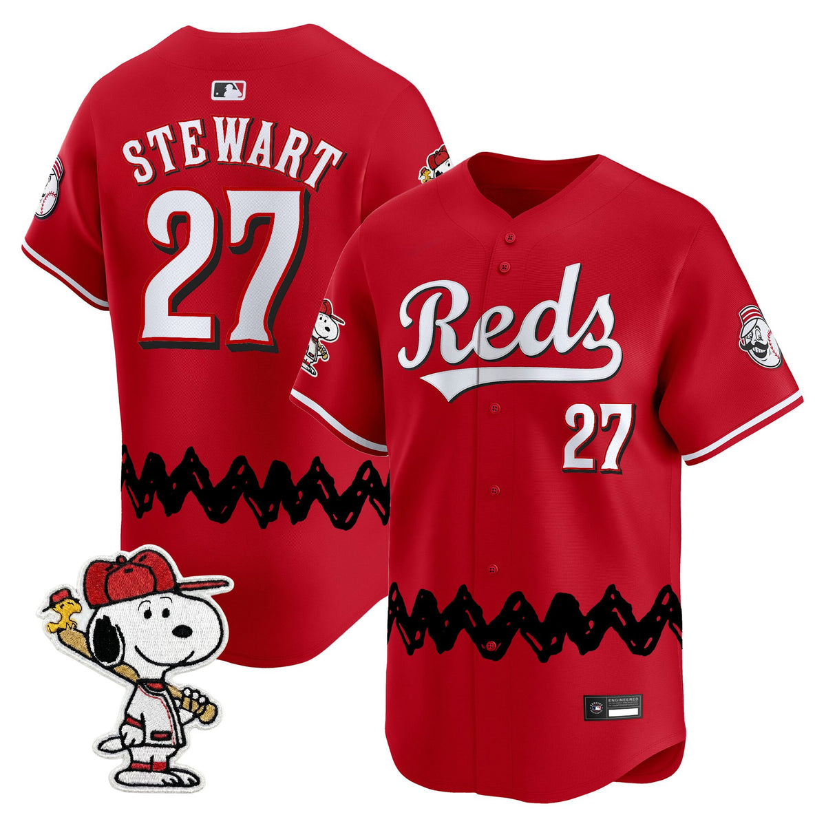 Men's Cincinnati Reds x Peanuts Vapor Premier Limited Jersey - Stitched