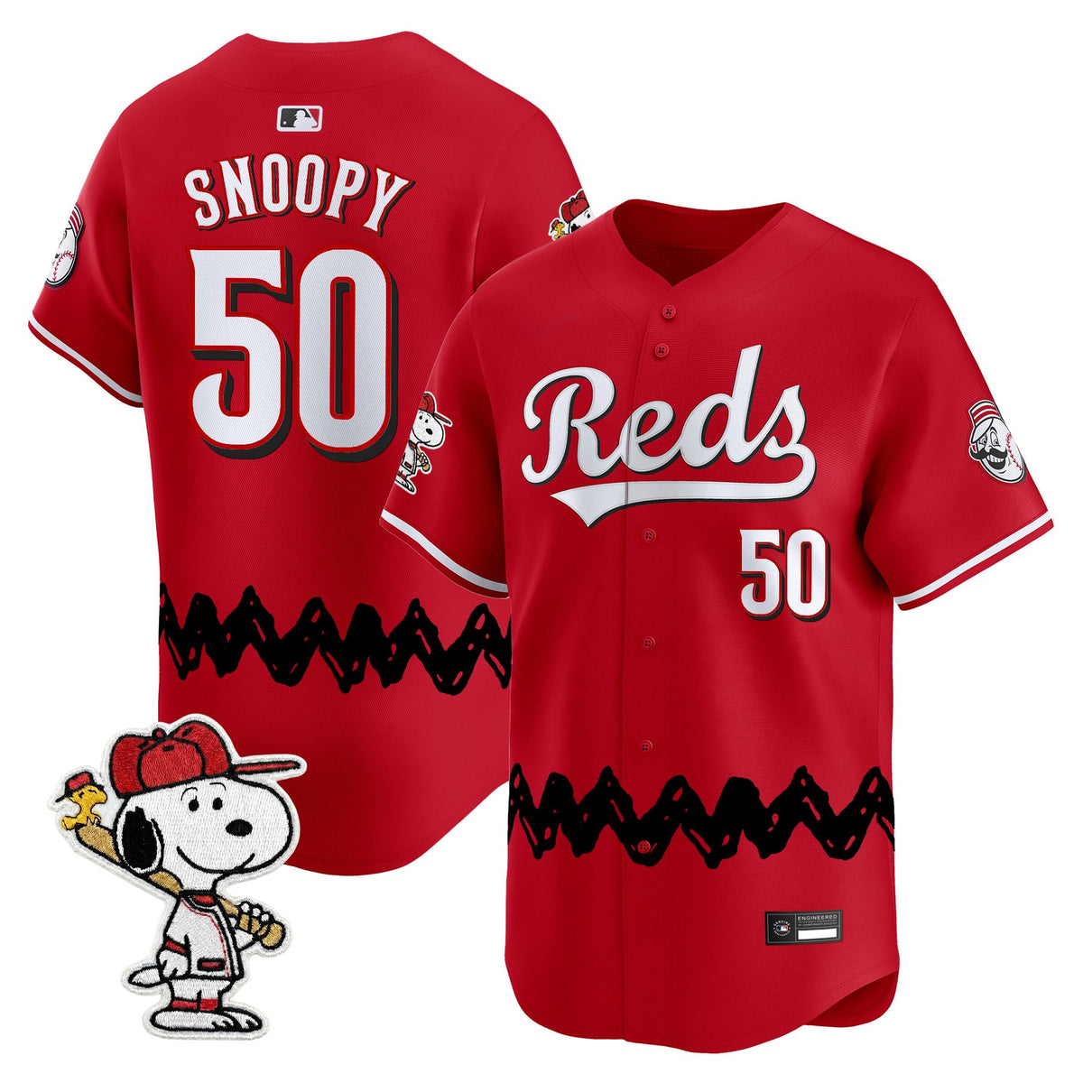 Men's Cincinnati Reds x Peanuts Vapor Premier Limited Jersey - Stitched