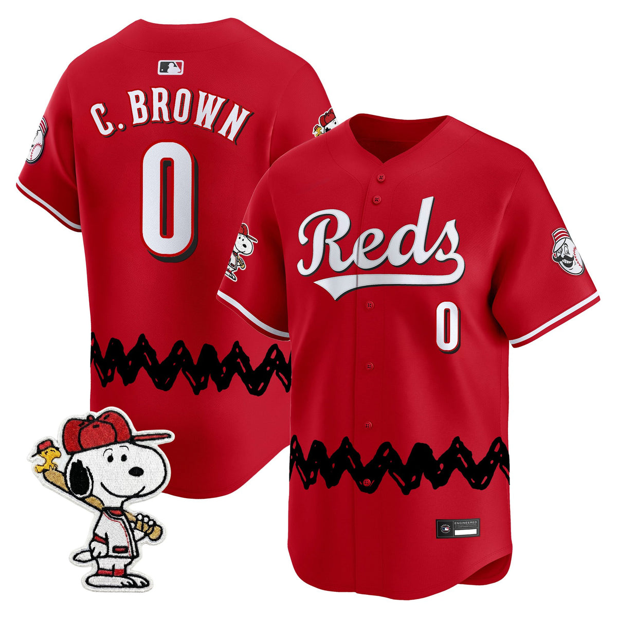 Men's Cincinnati Reds x Peanuts Vapor Premier Limited Jersey - Stitched