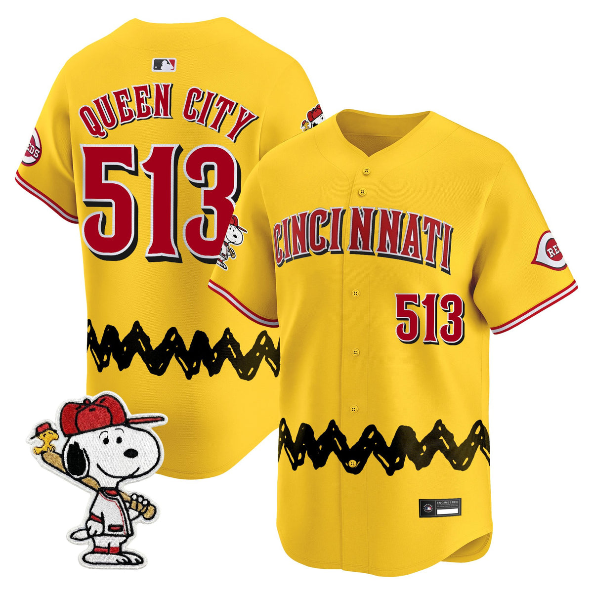 Men's Cincinnati Reds x Peanuts Vapor Premier Limited Jersey - Stitched