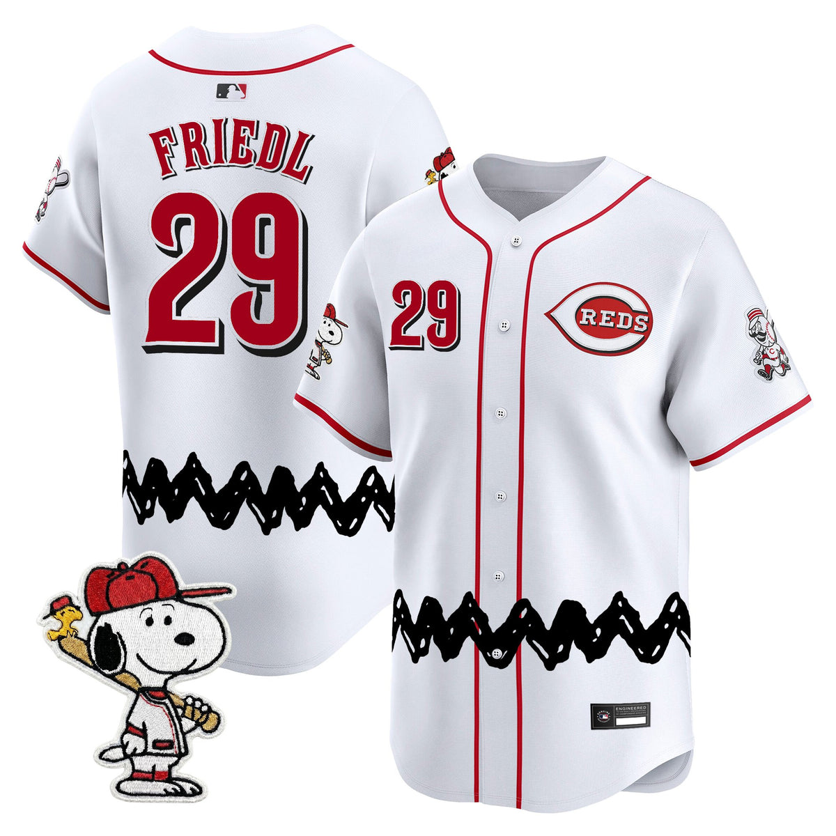 Men's Cincinnati Reds x Peanuts Vapor Premier Limited Jersey - Stitched