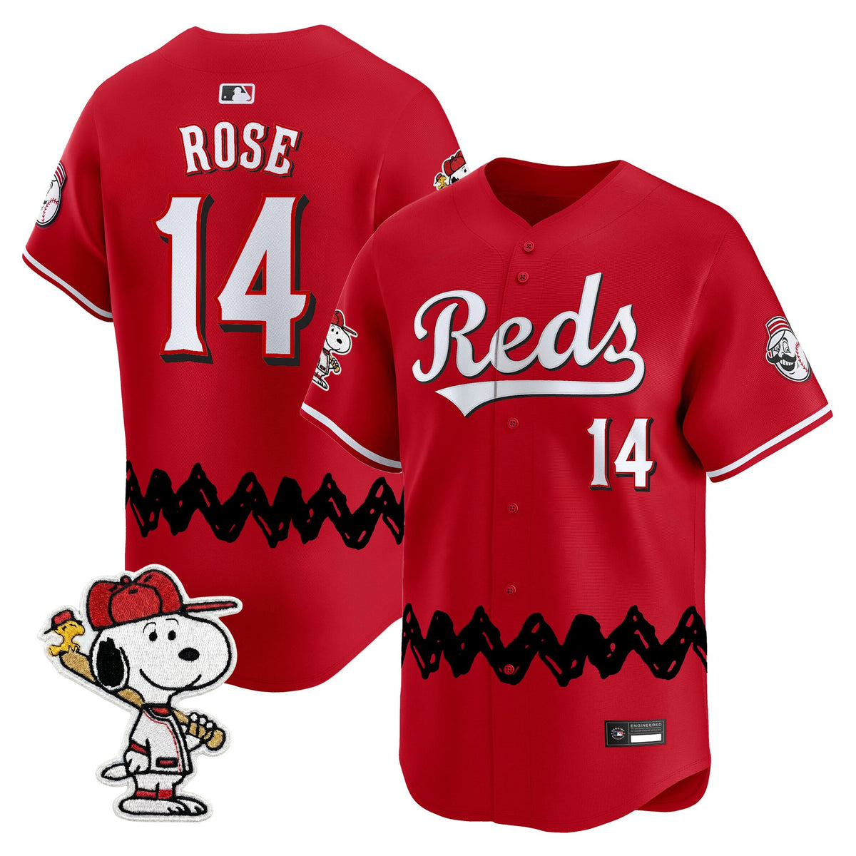 Men's Cincinnati Reds x Peanuts Vapor Premier Limited Jersey - Stitched