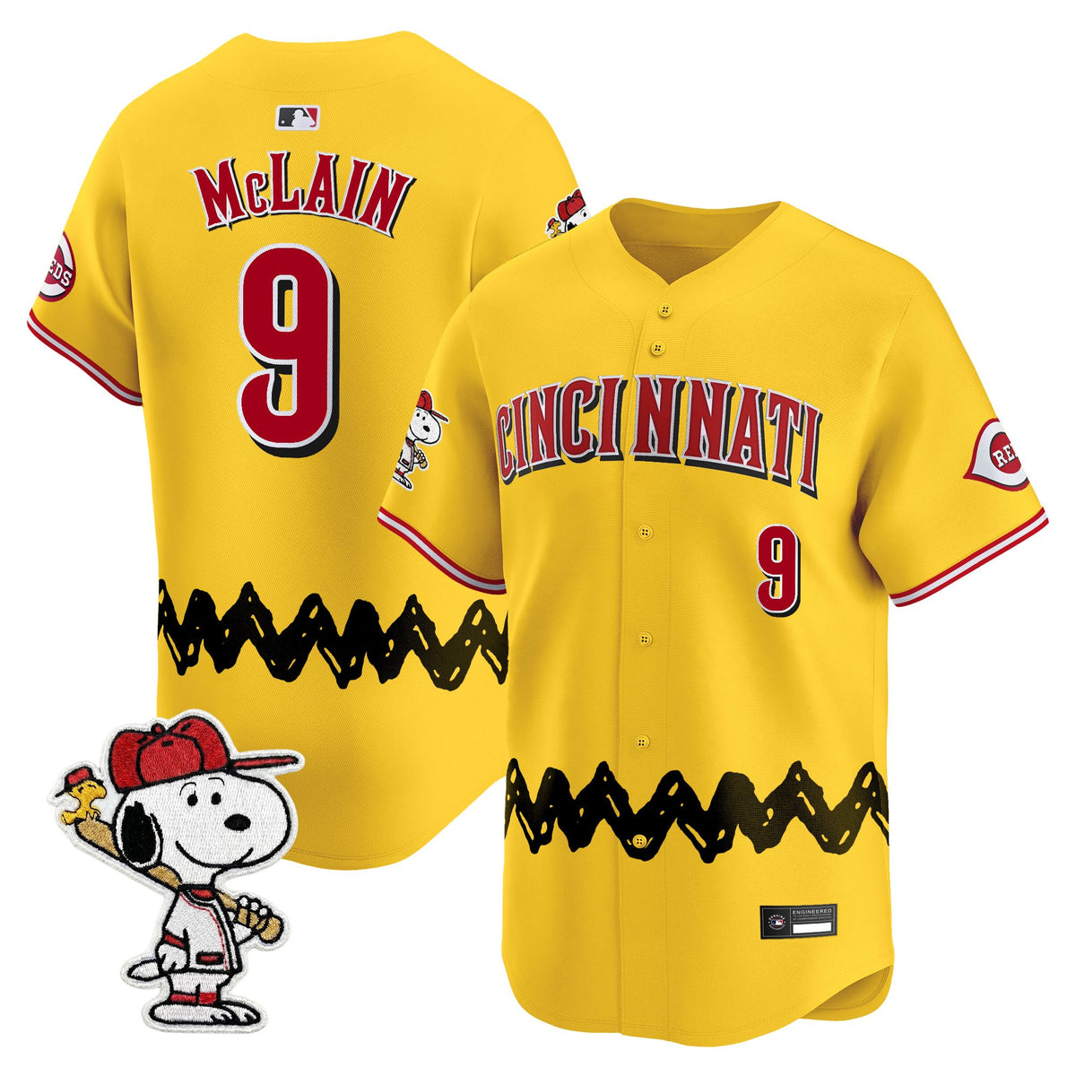 Men's Cincinnati Reds x Peanuts Vapor Premier Limited Jersey - Stitched
