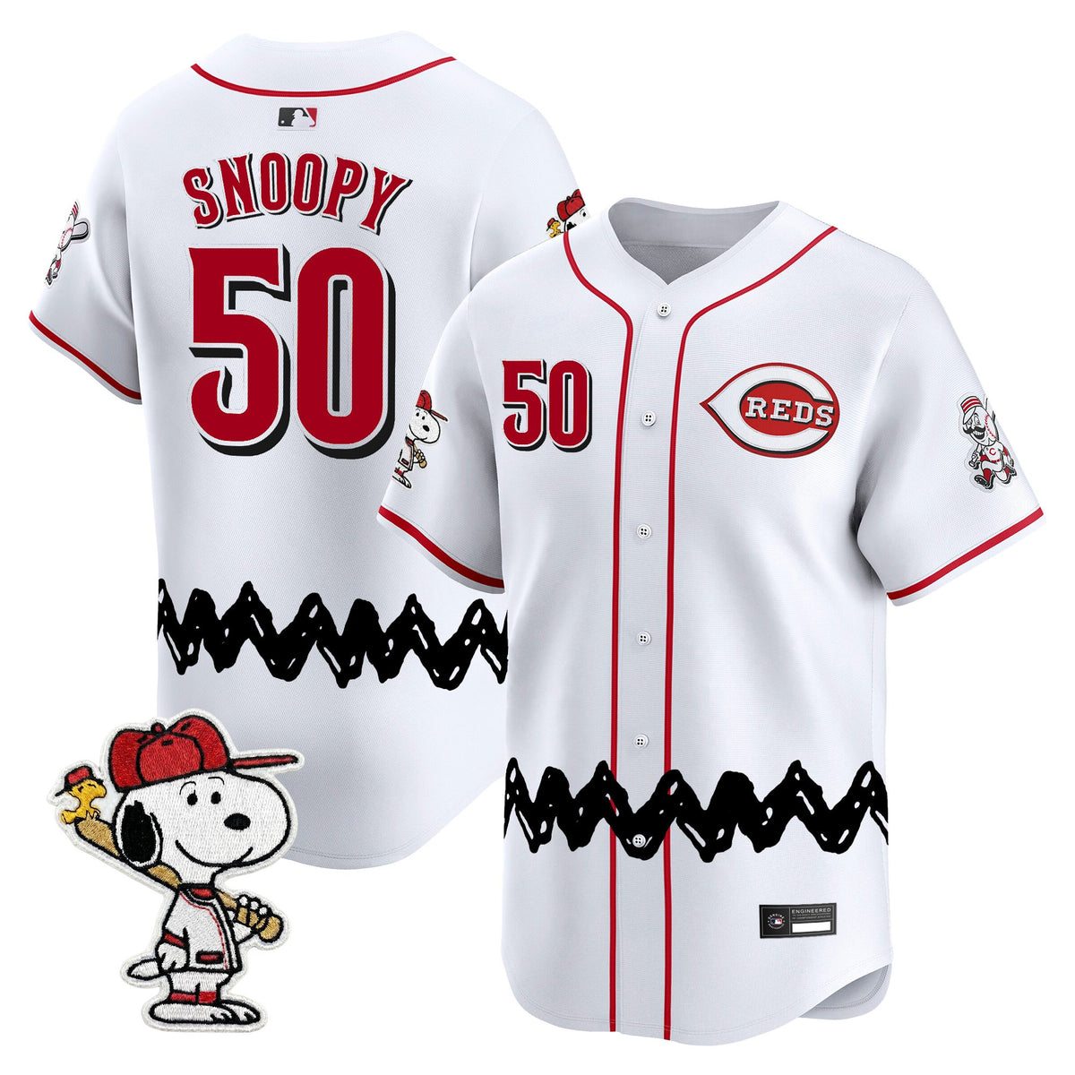 Men's Cincinnati Reds x Peanuts Vapor Premier Limited Jersey - Stitched