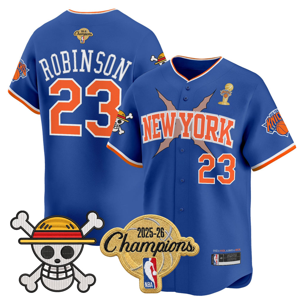 Men's New York Knicks 2026 Champions Patch x One Piece Vapor Baseball Jersey - All Stitched
