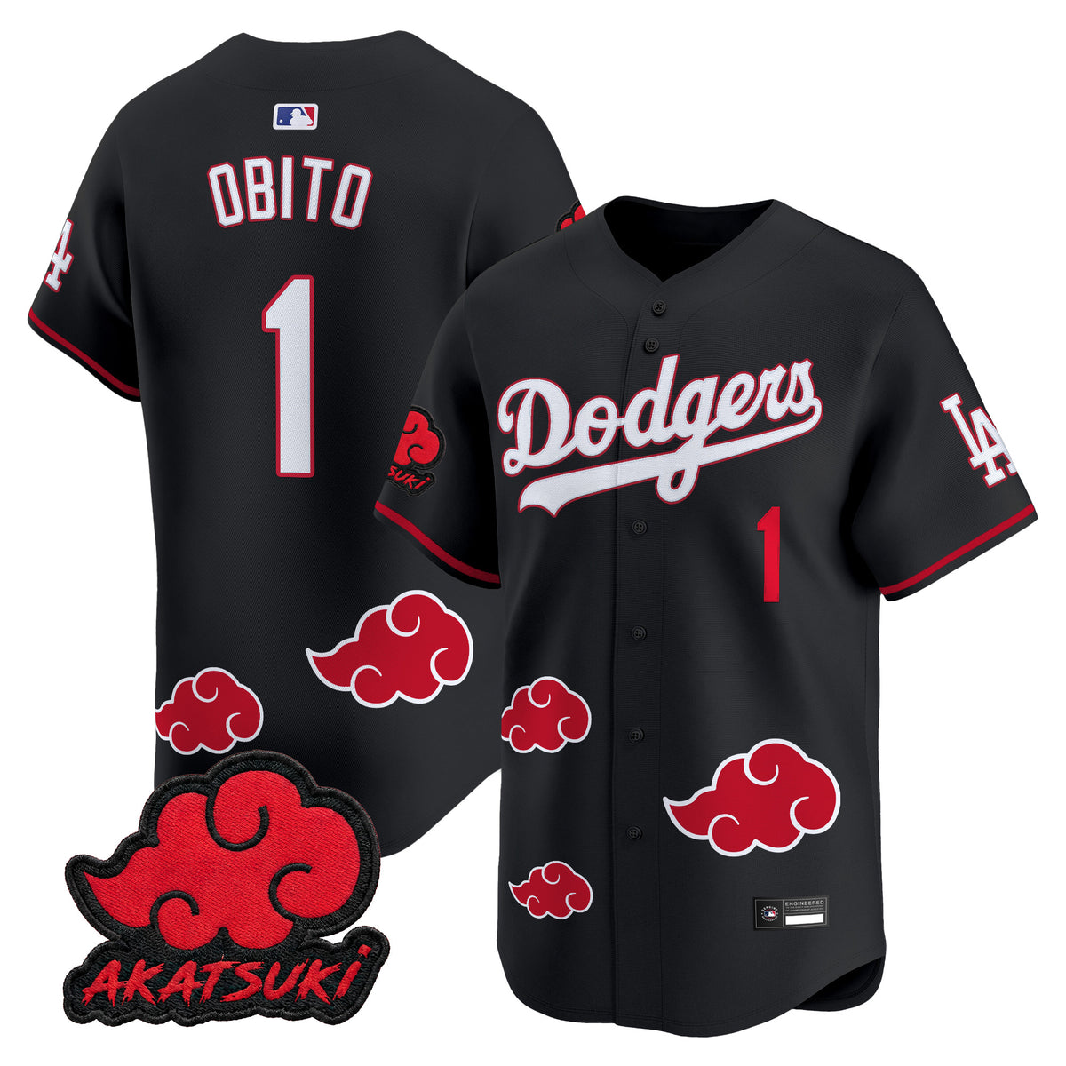Los Angeles Dodgers x Naruto "Akatsuki Edition" Vapor Premier Limited Jersey - Stitched