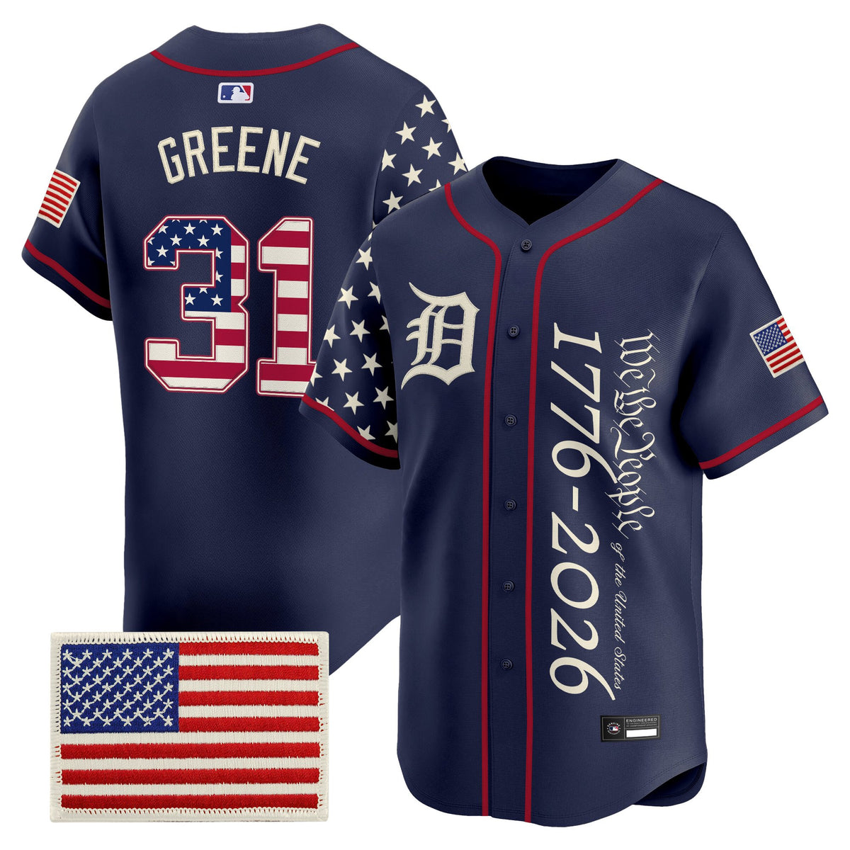 Men's Detroit Tigers "America250 Edition" Vapor Premier Limited Jersey V2 - All Stitched