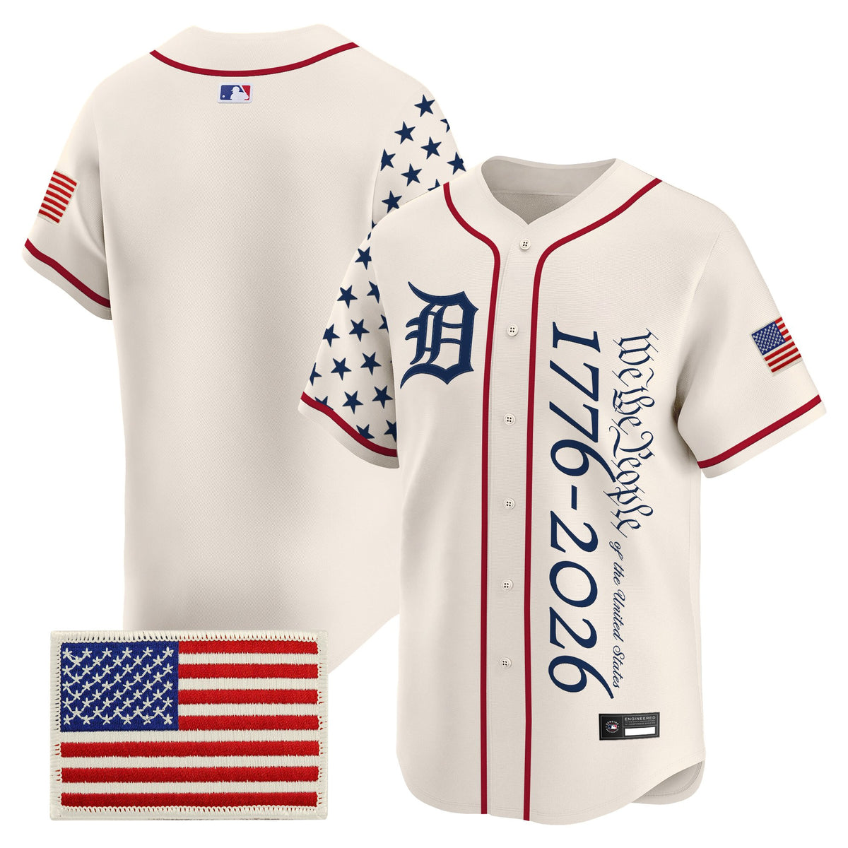 Men's Detroit Tigers "America250 Edition" Vapor Premier Limited Jersey V2 - All Stitched