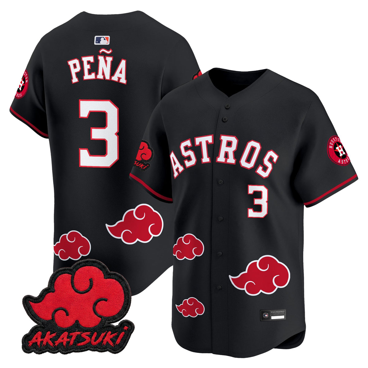 Houston Astros x Naruto Akatsuki Edition Vapor Premier Limited Jersey - Stitched