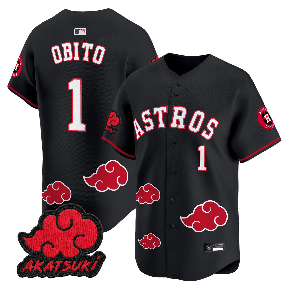 Houston Astros x Naruto Akatsuki Edition Vapor Premier Limited Jersey - Stitched