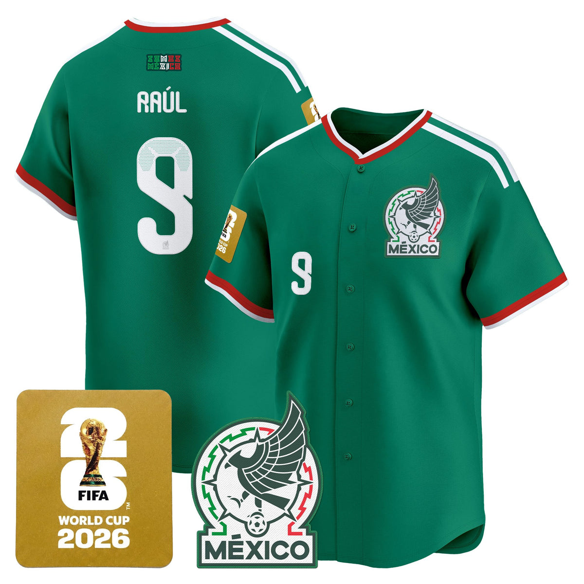 Men's Mexico 2026 World Cup Vapor Baseball Jersey - All Stitched