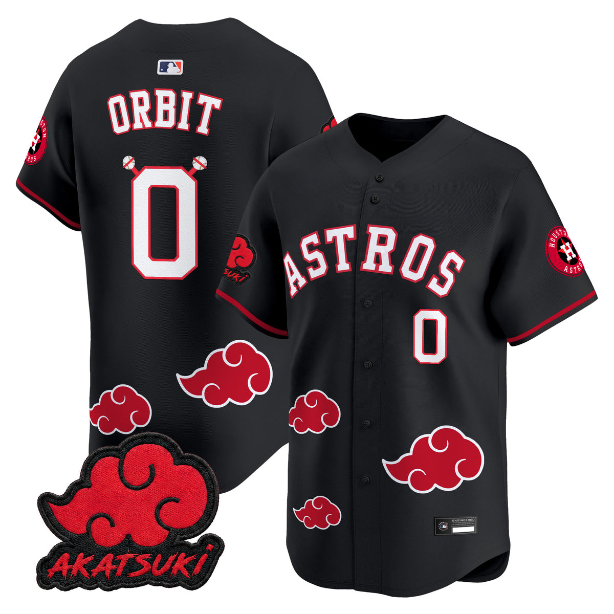 Houston Astros x Naruto Akatsuki Edition Vapor Premier Limited Jersey - Stitched