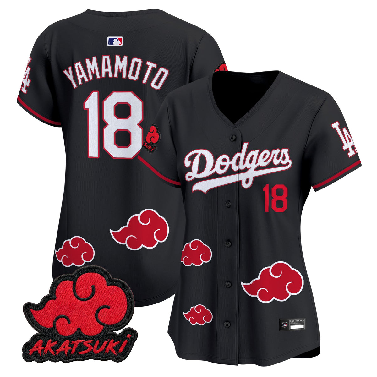 Los Angeles Dodgers x Naruto "Akatsuki Edition" Vapor Premier Limited Jersey - Stitched