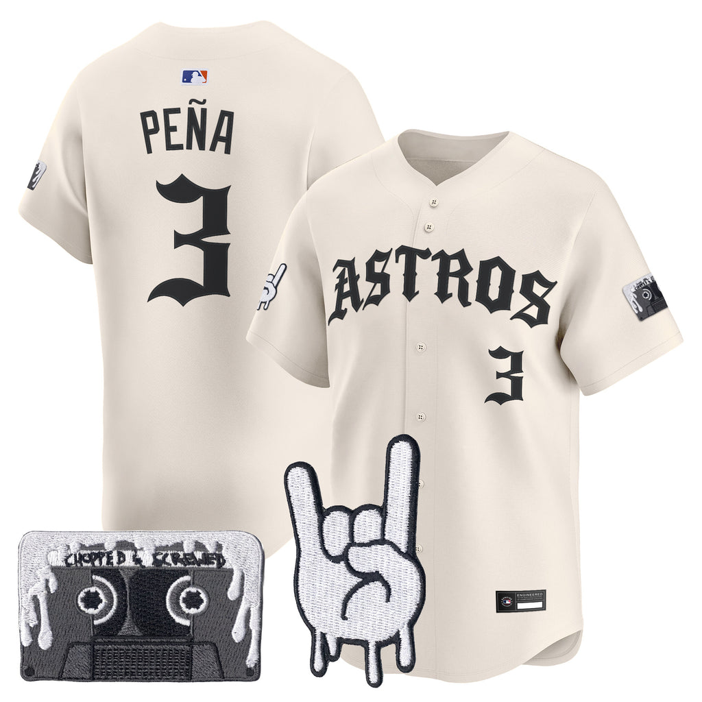 Men's Houston Astros Dj Screw Vapor Premier Limited Jersey - Gothic Edition - All Stitched
