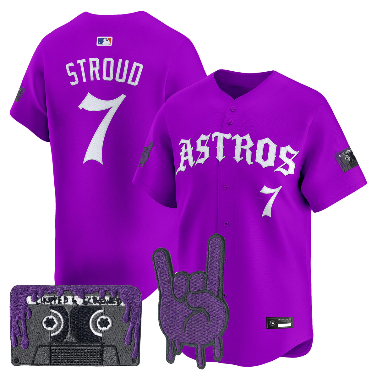 Men's Houston Astros Dj Screw Vapor Premier Limited Jersey - Gothic Edition - All Stitched