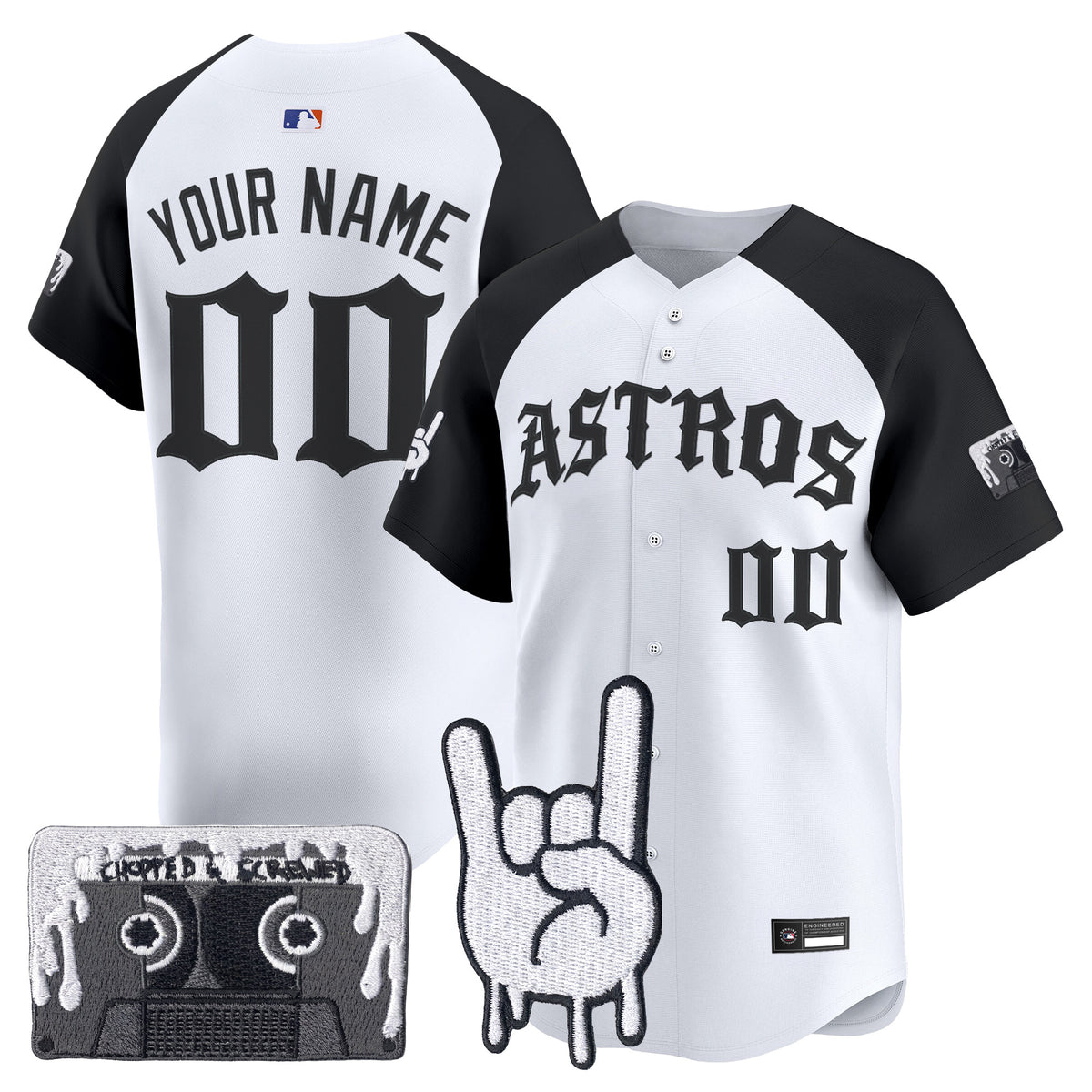 Houston Astros Dj Screw Vapor Premier Limited Custom Jersey - Gothic Edition - All Stitched