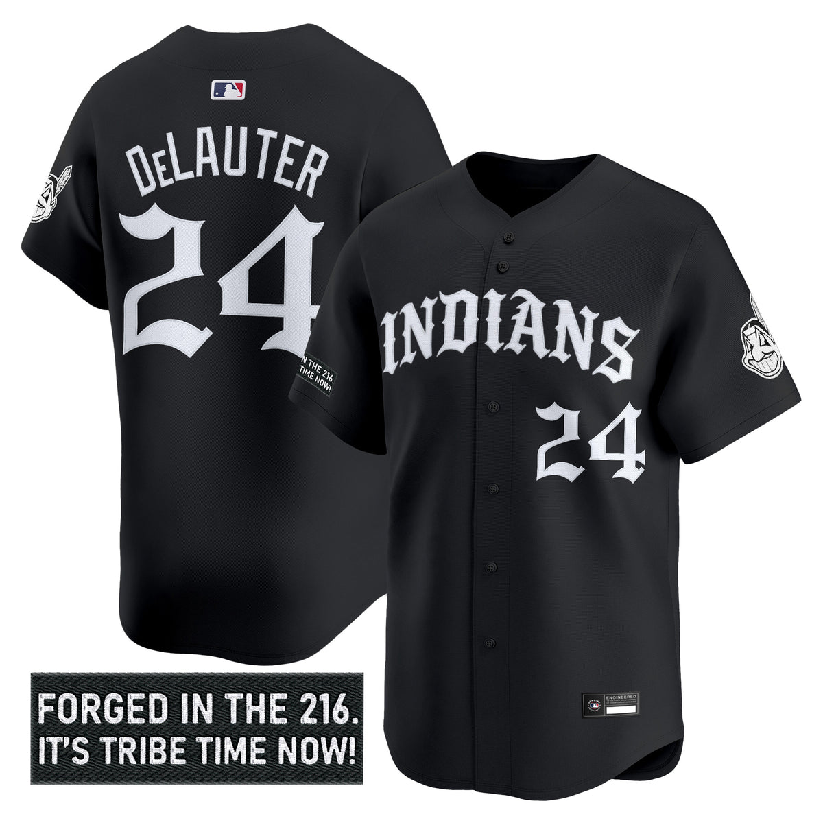Men's Cleveland Indians 'Old English Edition' Vapor Premier Limited Jersey - All Stitched