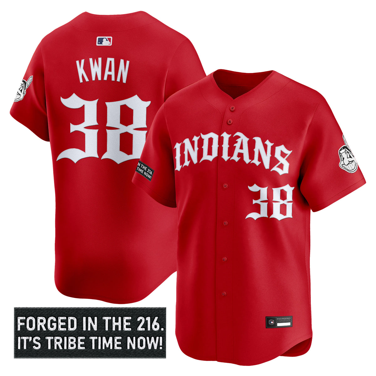 Men's Cleveland Indians 'Old English Edition' Vapor Premier Limited Jersey - All Stitched