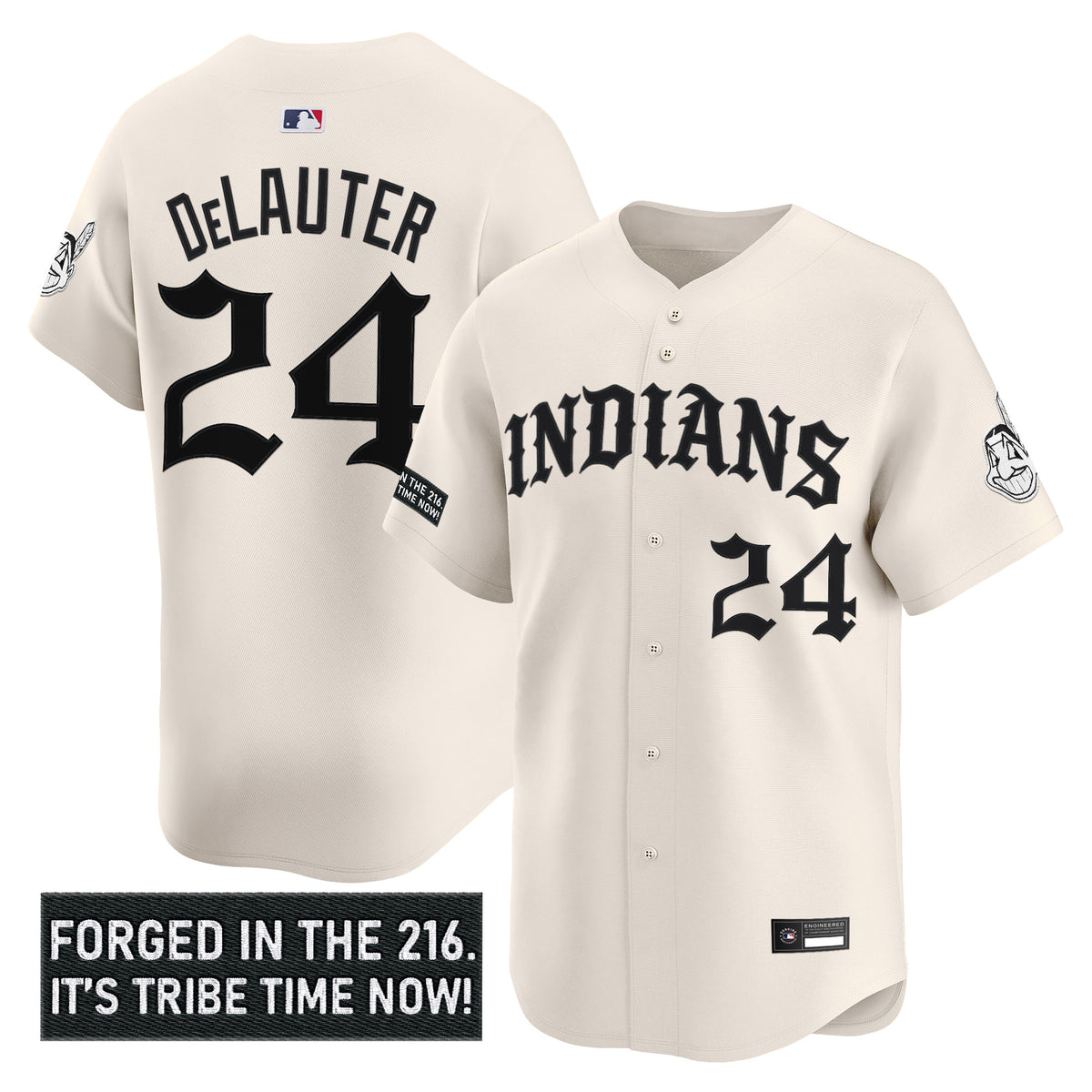 Men's Cleveland Indians 'Old English Edition' Vapor Premier Limited Jersey - All Stitched