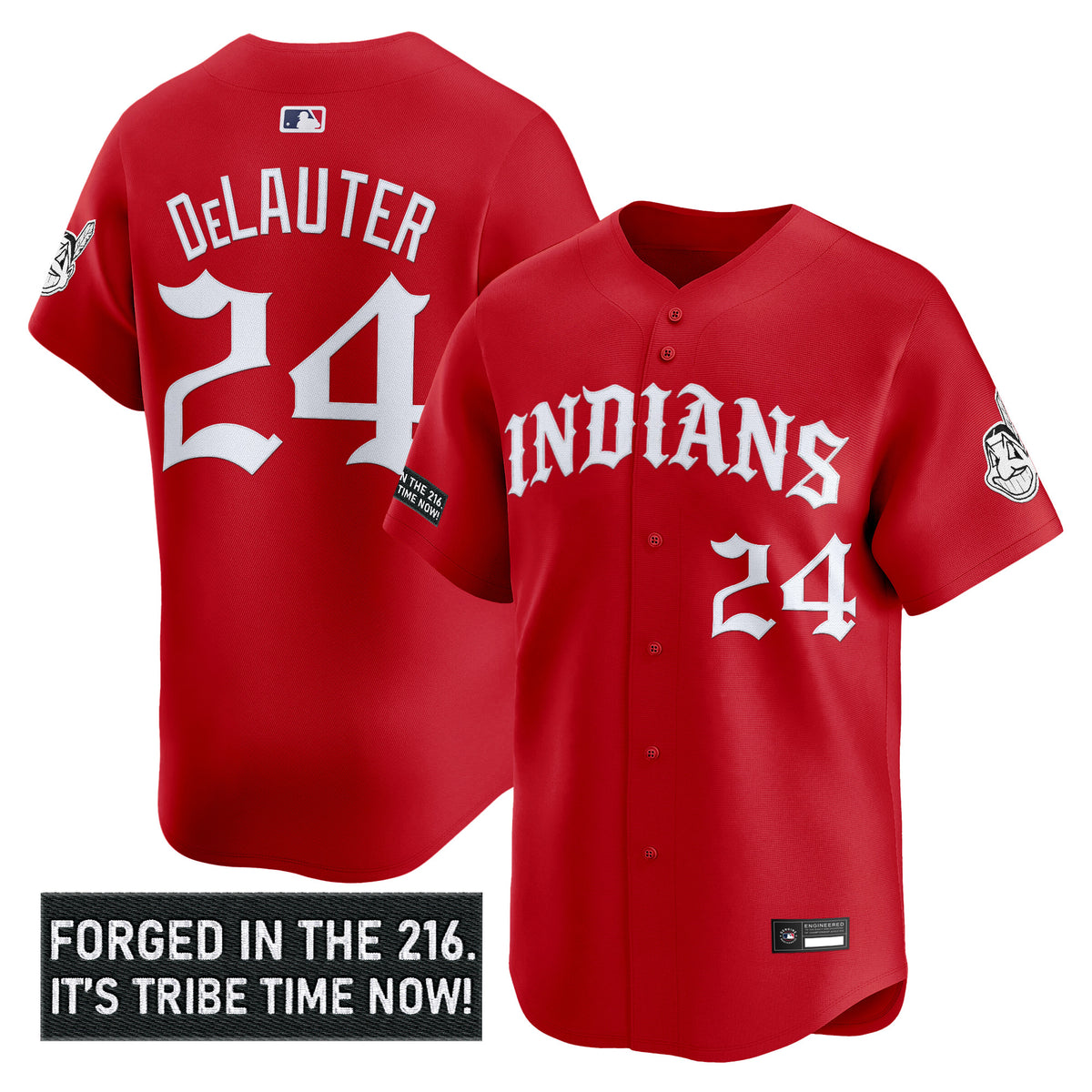 Men's Cleveland Indians 'Old English Edition' Vapor Premier Limited Jersey - All Stitched
