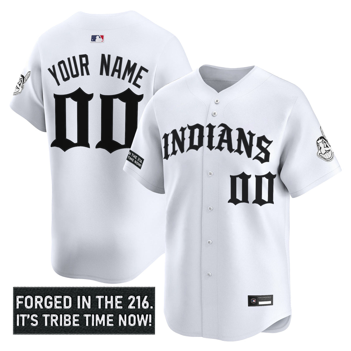 Cleveland Indians 'Old English Edition' Vapor Premier Limited Custom Jersey - All Stitched