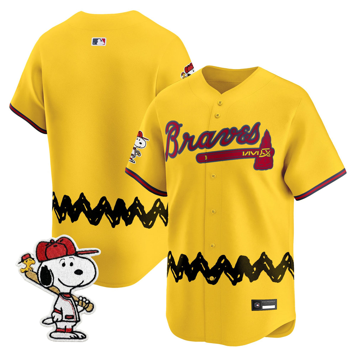 Men's Atlanta Braves x Peanuts Vapor Premier Limited Jersey - Stitched