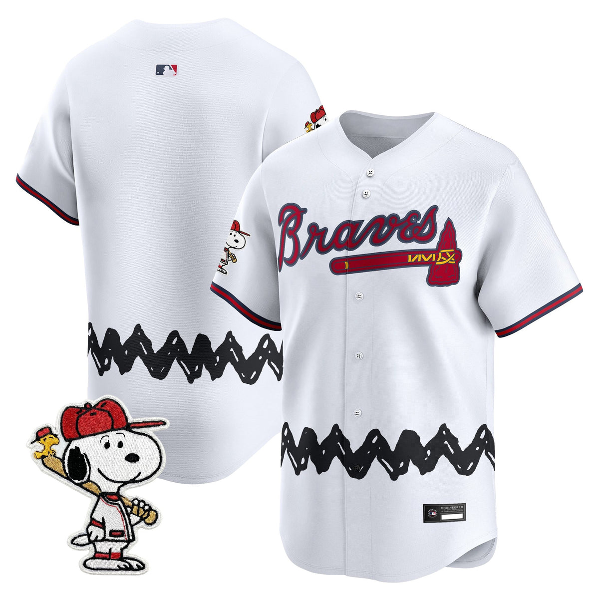 Men's Atlanta Braves x Peanuts Vapor Premier Limited Jersey - Stitched