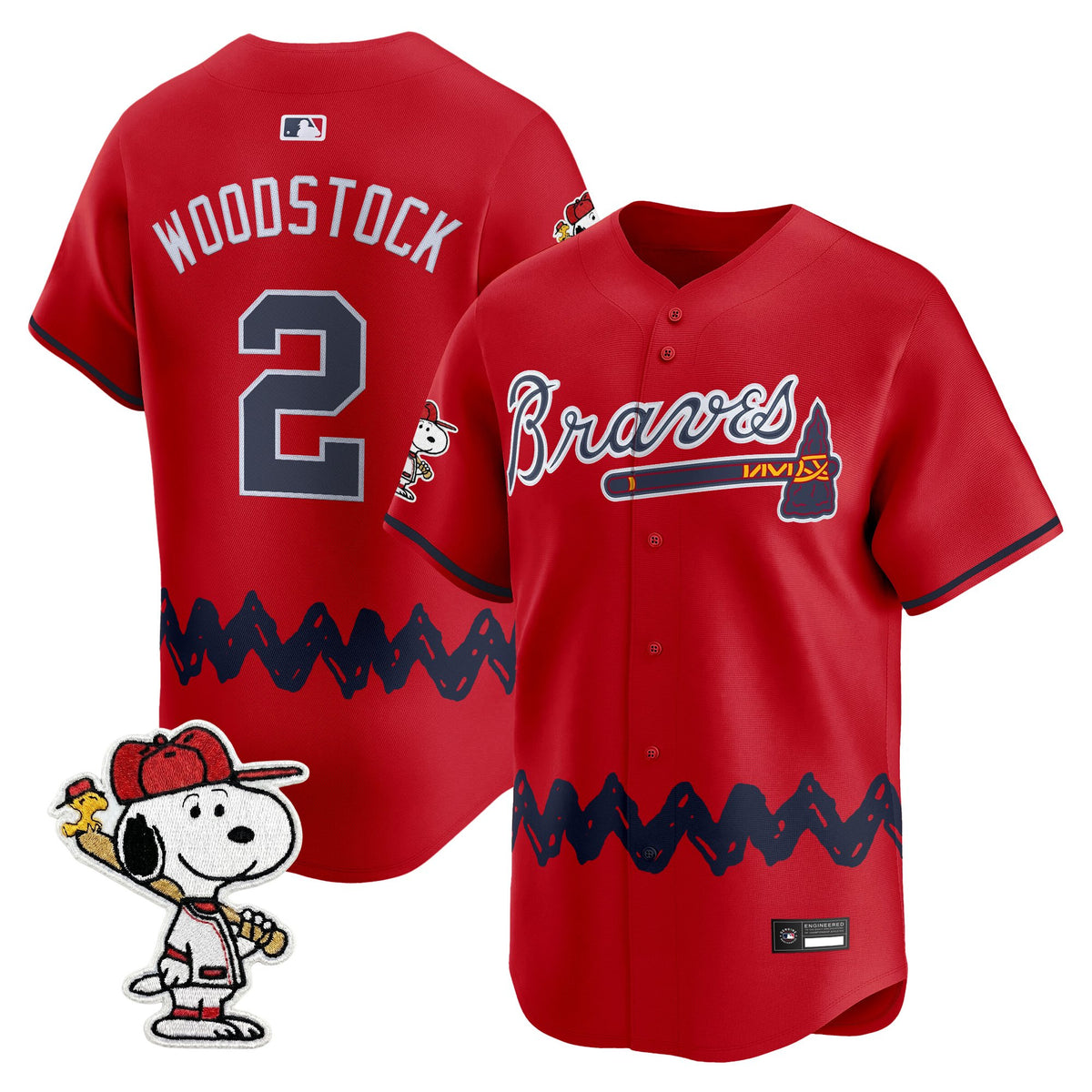Men's Atlanta Braves x Peanuts Vapor Premier Limited Jersey - Stitched