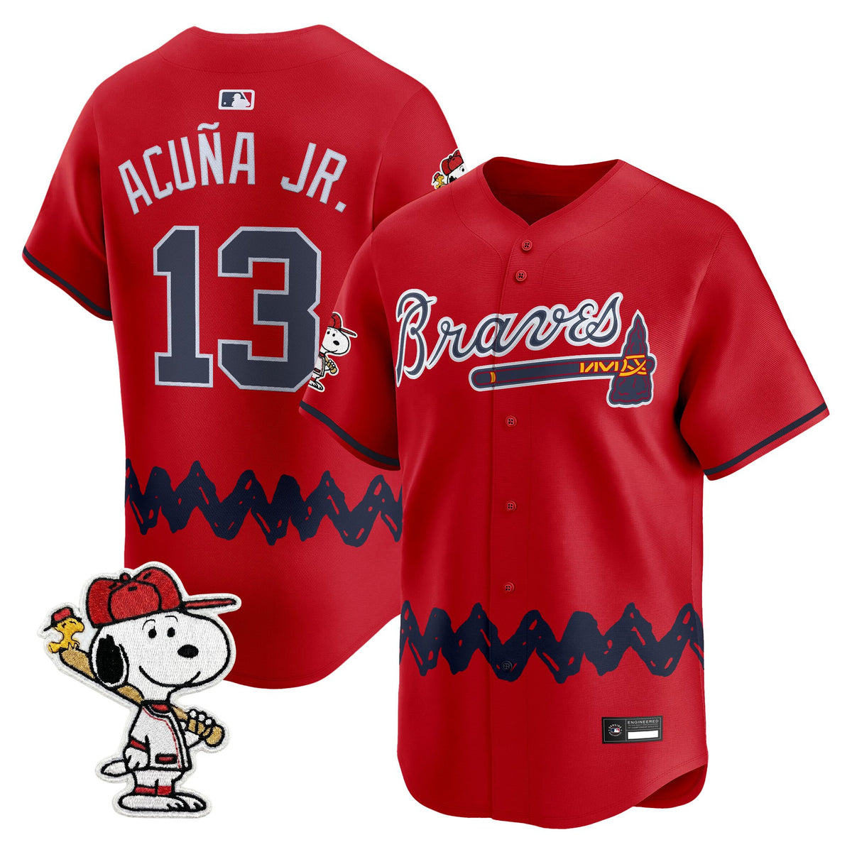 Men's Atlanta Braves x Peanuts Vapor Premier Limited Jersey - Stitched