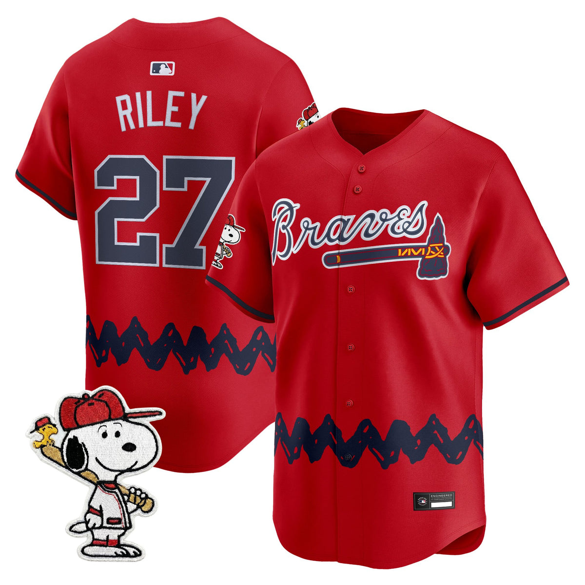 Men's Atlanta Braves x Peanuts Vapor Premier Limited Jersey - Stitched